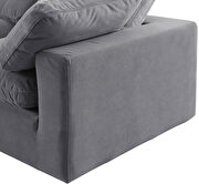 Modern 5pcs gray velvet fabric modular sectional by Meridian additional picture 7
