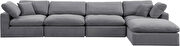Modern 5pcs gray velvet fabric modular sectional by Meridian additional picture 8