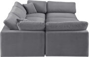 Modern 6pcs 119-inch gray velvet fabric modular sectional by Meridian additional picture 7