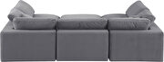 Modern 6pcs 119-inch gray velvet fabric modular sectional by Meridian additional picture 10