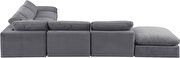 Modern 157-inch 7pcs gray velvet fabric modular sectional by Meridian additional picture 6