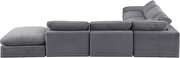 Modern 157-inch 7pcs gray velvet fabric modular sectional by Meridian additional picture 9