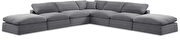 Modern 157-inch 7pcs gray velvet fabric modular sectional by Meridian additional picture 10