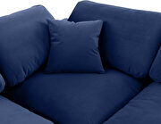 Modern 157-inch 7pcs navy velvet fabric modular sectional by Meridian additional picture 6