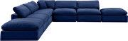 Modern 157-inch 7pcs navy velvet fabric modular sectional by Meridian additional picture 7