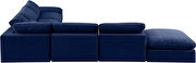 Modern 157-inch 7pcs navy velvet fabric modular sectional by Meridian additional picture 8