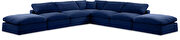 Modern 157-inch 7pcs navy velvet fabric modular sectional by Meridian additional picture 10