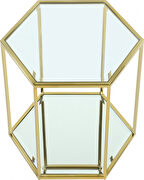 Glam style end table set in hexagon shape additional photo 2 of 2