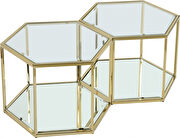2pcs coffee table set in hexagon shape additional photo 2 of 2