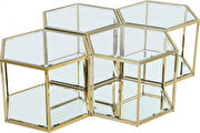 Glam style modular coffee table set in hexagon shape additional photo 2 of 2