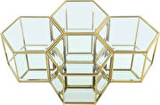 Glam style modular coffee table set in hexagon shape additional photo 3 of 2