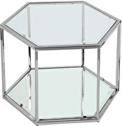 Glam style coffee table set in hexagon shape by Meridian additional picture 2