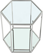 Glam style end table set in hexagon shape by Meridian additional picture 3