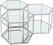 Glam style coffee table set in hexagon shape by Meridian additional picture 3