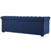 Classic tufted midnight blue fabric sofa additional photo 2 of 4