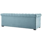 Classic tufted sea blue fabric sofa additional photo 2 of 4