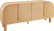 Solid oak wood and oak veneer curved buffet / sideboard by Meridian additional picture 8