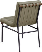 Olive vegan leather pair of dining chairs additional photo 4 of 8