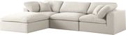 Modular design 4pcs sectional sofa in cream fabric by Meridian additional picture 8