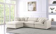 Modular design 4pcs sectional sofa in cream fabric by Meridian additional picture 10