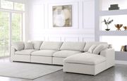 Modular design 5pcs sectional sofa in cream fabric by Meridian additional picture 7