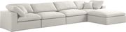 Modular design 5pcs sectional sofa in cream fabric by Meridian additional picture 8