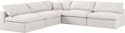 Modular design 5pcs sectional sofa in cream fabric by Meridian additional picture 4