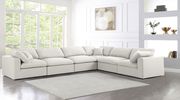 Modular design 6pcs sectional sofa in cream fabric by Meridian additional picture 9