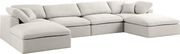 Modular design 6pcs sectional sofa in cream fabric by Meridian additional picture 6