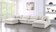 Modular design 6pcs sectional sofa in cream fabric by Meridian additional picture 7