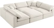 Modular design 6pcs sectional sofa in cream fabric by Meridian additional picture 5