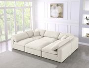 Modular design 6pcs sectional sofa in cream fabric by Meridian additional picture 6