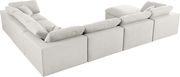 Modular design 7pcs sectional sofa in cream fabric by Meridian additional picture 5