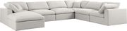 Modular design 7pcs sectional sofa in cream fabric by Meridian additional picture 6