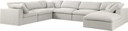 Modular design 7pcs sectional sofa in cream fabric by Meridian additional picture 7