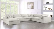 Modular design 7pcs sectional sofa in cream fabric by Meridian additional picture 8