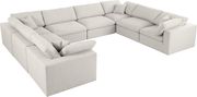 Modular design 8pcs sectional sofa in cream fabric by Meridian additional picture 5