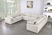 Modular design 8pcs sectional sofa in cream fabric by Meridian additional picture 6