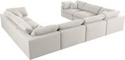 Modular design 8pcs sectional sofa in cream fabric by Meridian additional picture 7