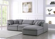 Modular design 4pcs sectional sofa in gray fabric by Meridian additional picture 11
