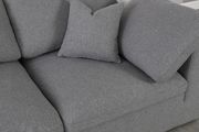 Modular design 4pcs sectional sofa in gray fabric by Meridian additional picture 3