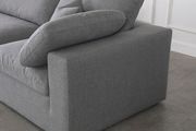 Modular design 4pcs sectional sofa in gray fabric by Meridian additional picture 4