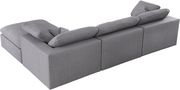 Modular design 4pcs sectional sofa in gray fabric by Meridian additional picture 6