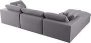 Modular design 4pcs sectional sofa in gray fabric by Meridian additional picture 7