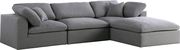 Modular design 4pcs sectional sofa in gray fabric by Meridian additional picture 8