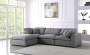 Modular design 4pcs sectional sofa in gray fabric by Meridian additional picture 10