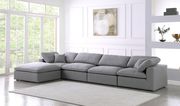 Modular design 5pcs sectional sofa in gray fabric by Meridian additional picture 11