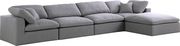 Modular design 5pcs sectional sofa in gray fabric by Meridian additional picture 9