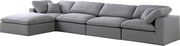 Modular design 5pcs sectional sofa in gray fabric by Meridian additional picture 10