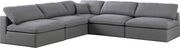 Modular design 5pcs sectional sofa in gray fabric by Meridian additional picture 4
